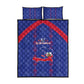 Haiti Football Quilt Bed Set Les Grenadiers Veve Vodou Blue - African Pride