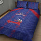 Haiti Football Quilt Bed Set Les Grenadiers Veve Vodou Blue - African Pride