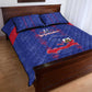 Haiti Football Quilt Bed Set Les Grenadiers Veve Vodou Blue - African Pride