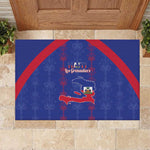 Haiti Football Rubber Doormat Les Grenadiers Veve Vodou Blue - African Pride