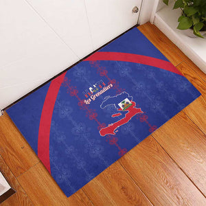 Haiti Football Rubber Doormat Les Grenadiers Veve Vodou Blue - African Pride