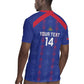 Custom Haiti Football Rugby Jersey Les Grenadiers Veve Vodou Blue - African Pride