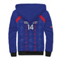 Custom Haiti Football Sherpa Hoodie Les Grenadiers Veve Vodou Blue - African Pride