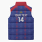 Custom Haiti Football Sleeveless Puffer Jacket Les Grenadiers Veve Vodou Blue