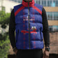 Custom Haiti Football Sleeveless Puffer Jacket Les Grenadiers Veve Vodou Blue