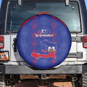 Haiti Football Spare Tire Cover Les Grenadiers Veve Vodou Blue - African Pride