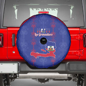 Haiti Football Spare Tire Cover Les Grenadiers Veve Vodou Blue - African Pride
