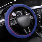 Haiti Football Steering Wheel Cover Les Grenadiers Veve Vodou Blue - African Pride