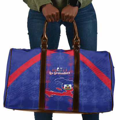 Haiti Football Travel Bag Les Grenadiers Veve Vodou Blue
