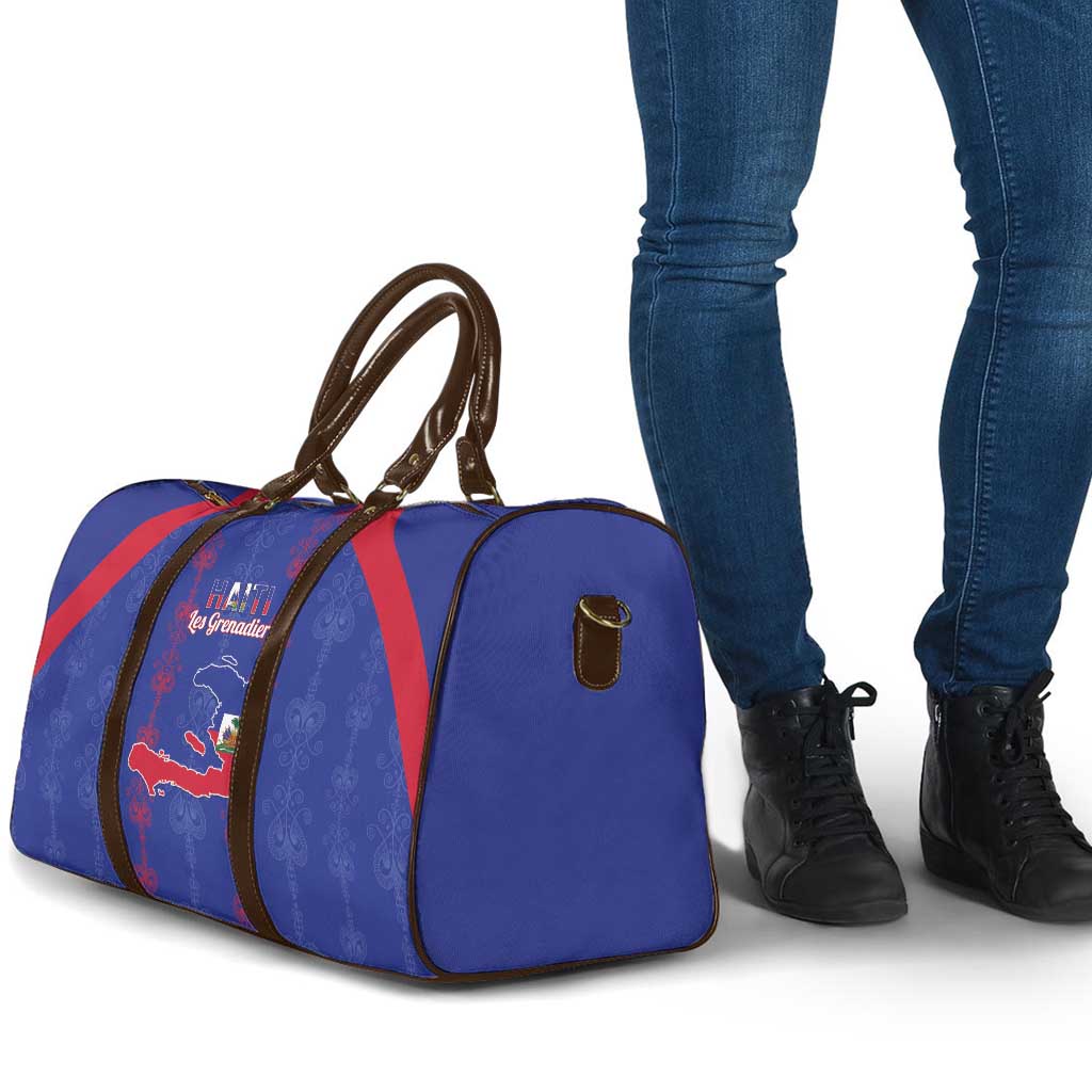 Haiti Football Travel Bag Les Grenadiers Veve Vodou Blue