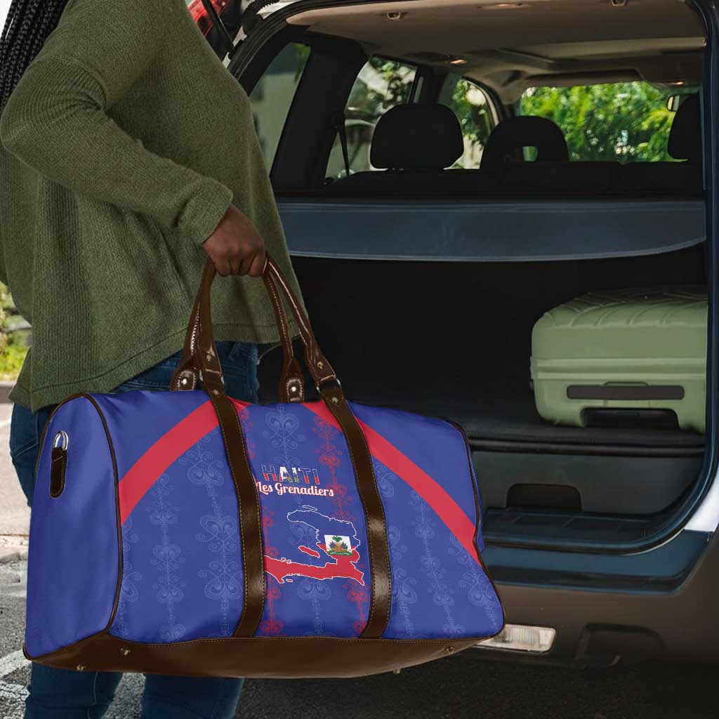 Haiti Football Travel Bag Les Grenadiers Veve Vodou Blue