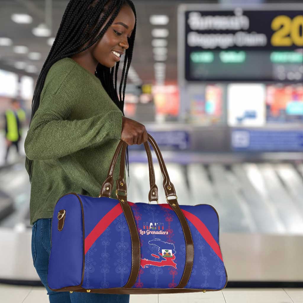 Haiti Football Travel Bag Les Grenadiers Veve Vodou Blue
