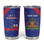 Custom Haiti Football Tumbler Cup Les Grenadiers Veve Vodou Blue - African Pride