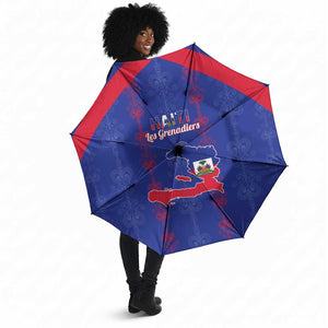 Haiti Football Umbrella Les Grenadiers Veve Vodou Blue