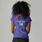 Custom Haiti Football Women V-Neck T-Shirt Les Grenadiers Veve Vodou Blue - African Pride