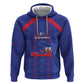 Custom Haiti Football Zip Hoodie Les Grenadiers Veve Vodou Blue - African Pride