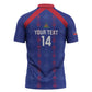 Custom Haiti Football Zipper Polo Shirt Les Grenadiers Veve Vodou Blue