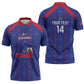 Custom Haiti Football Zipper Polo Shirt Les Grenadiers Veve Vodou Blue