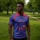 Custom Haiti Football Zipper Polo Shirt Les Grenadiers Veve Vodou Blue