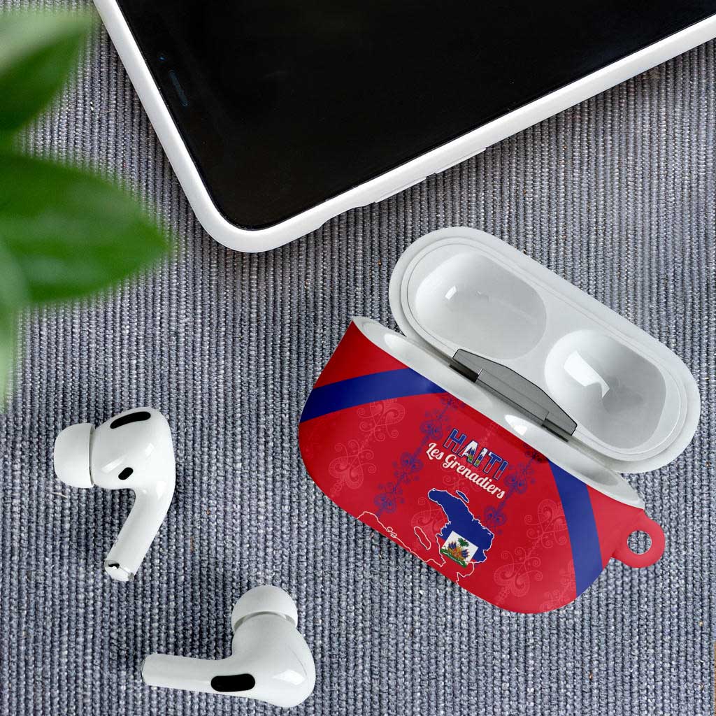 Haiti Football AirPods Case Les Grenadiers Veve Vodou Red