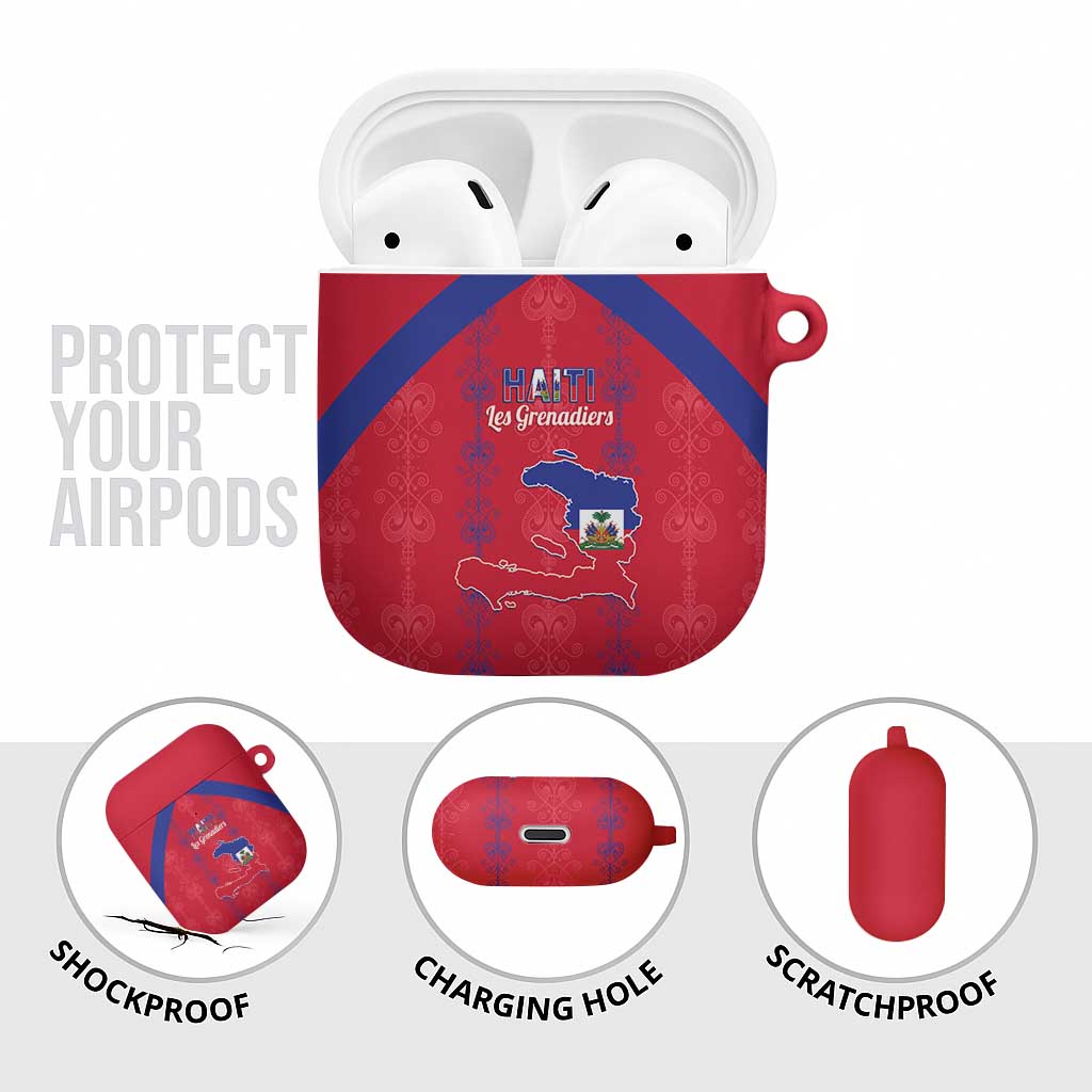 Haiti Football AirPods Case Les Grenadiers Veve Vodou Red