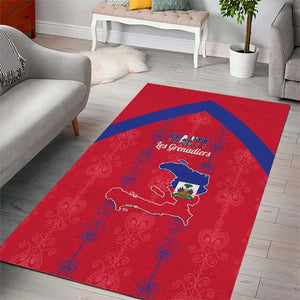 Haiti Football Area Rug Les Grenadiers Veve Vodou Red - African Pride