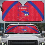 Haiti Football Auto Sun Shade Les Grenadiers Veve Vodou Red