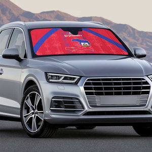 Haiti Football Auto Sun Shade Les Grenadiers Veve Vodou Red
