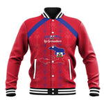 Custom Haiti Football Baseball Jacket Les Grenadiers Veve Vodou Red - African Pride