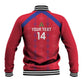 Custom Haiti Football Baseball Jacket Les Grenadiers Veve Vodou Red - African Pride
