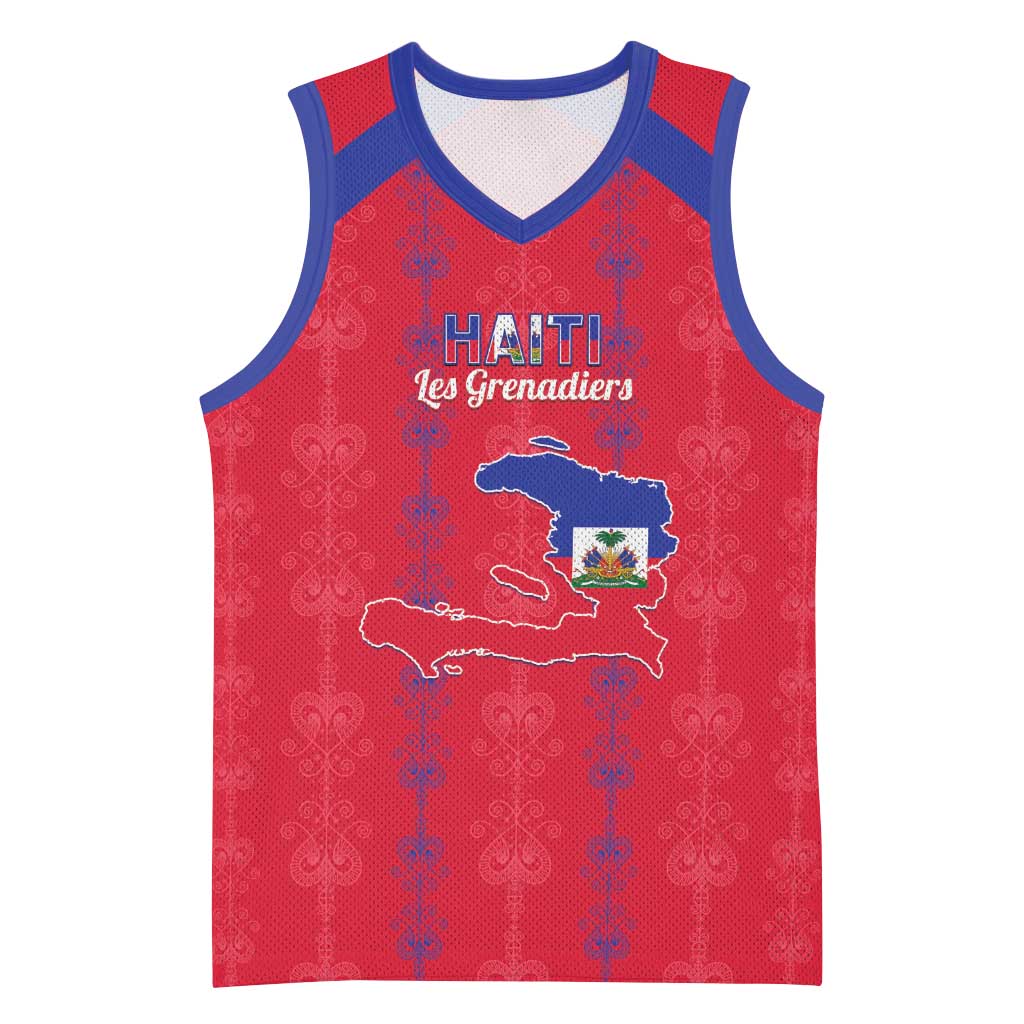 Custom Haiti Football Basketball Jersey Les Grenadiers Veve Vodou Red - African Pride