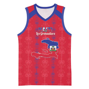 Custom Haiti Football Basketball Jersey Les Grenadiers Veve Vodou Red - African Pride