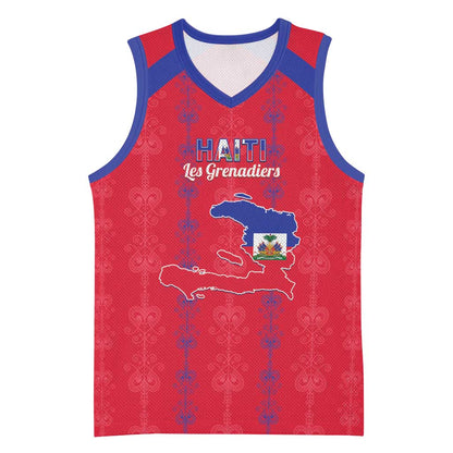 Custom Haiti Football Basketball Jersey Les Grenadiers Veve Vodou Red - African Pride