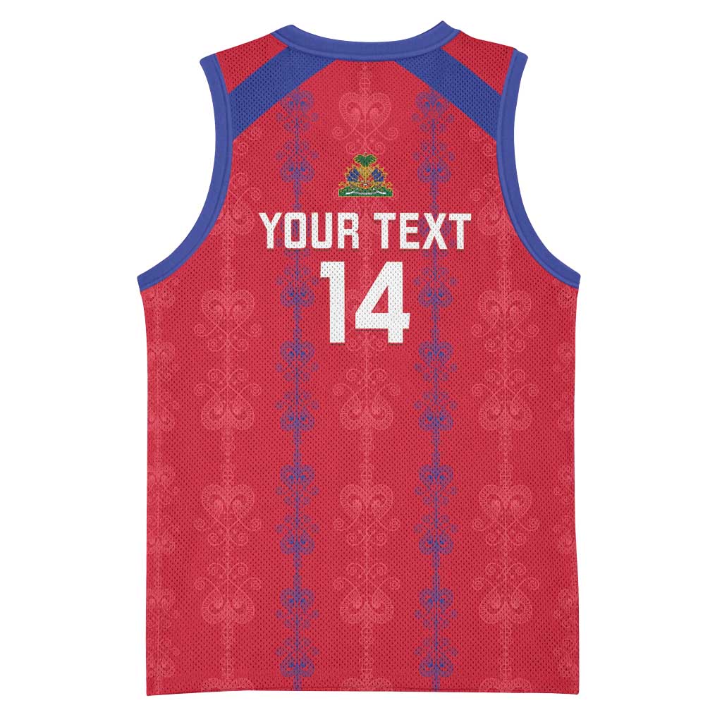 Custom Haiti Football Basketball Jersey Les Grenadiers Veve Vodou Red - African Pride