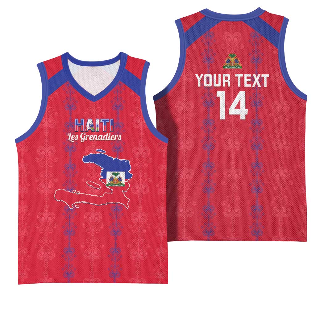 Custom Haiti Football Basketball Jersey Les Grenadiers Veve Vodou Red - African Pride
