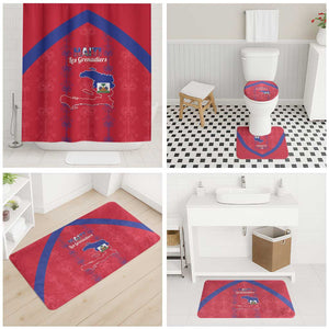 Haiti Football Bathroom Set Les Grenadiers Veve Vodou Red