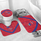 Haiti Football Bathroom Set Les Grenadiers Veve Vodou Red
