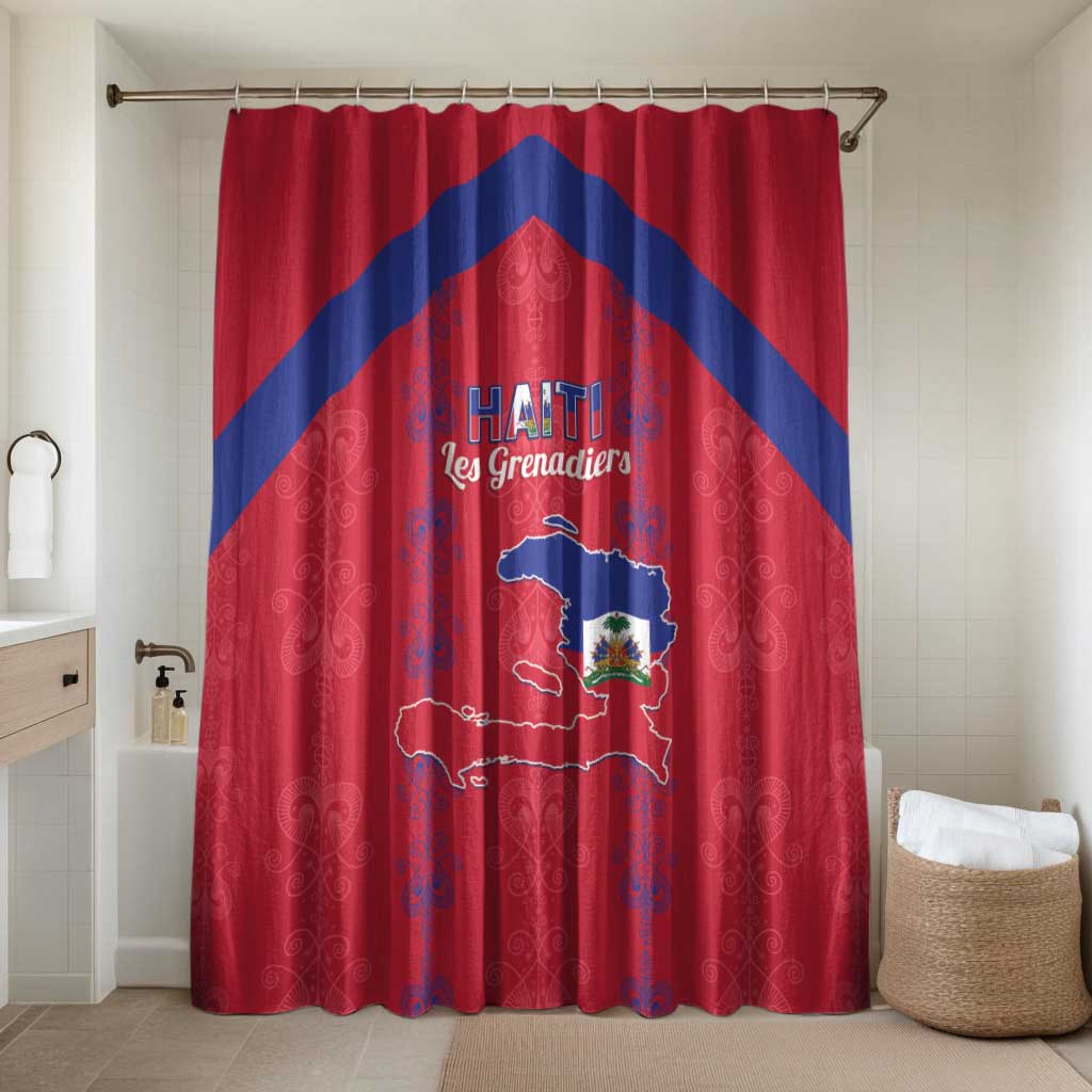 Haiti Football Bathroom Set Les Grenadiers Veve Vodou Red