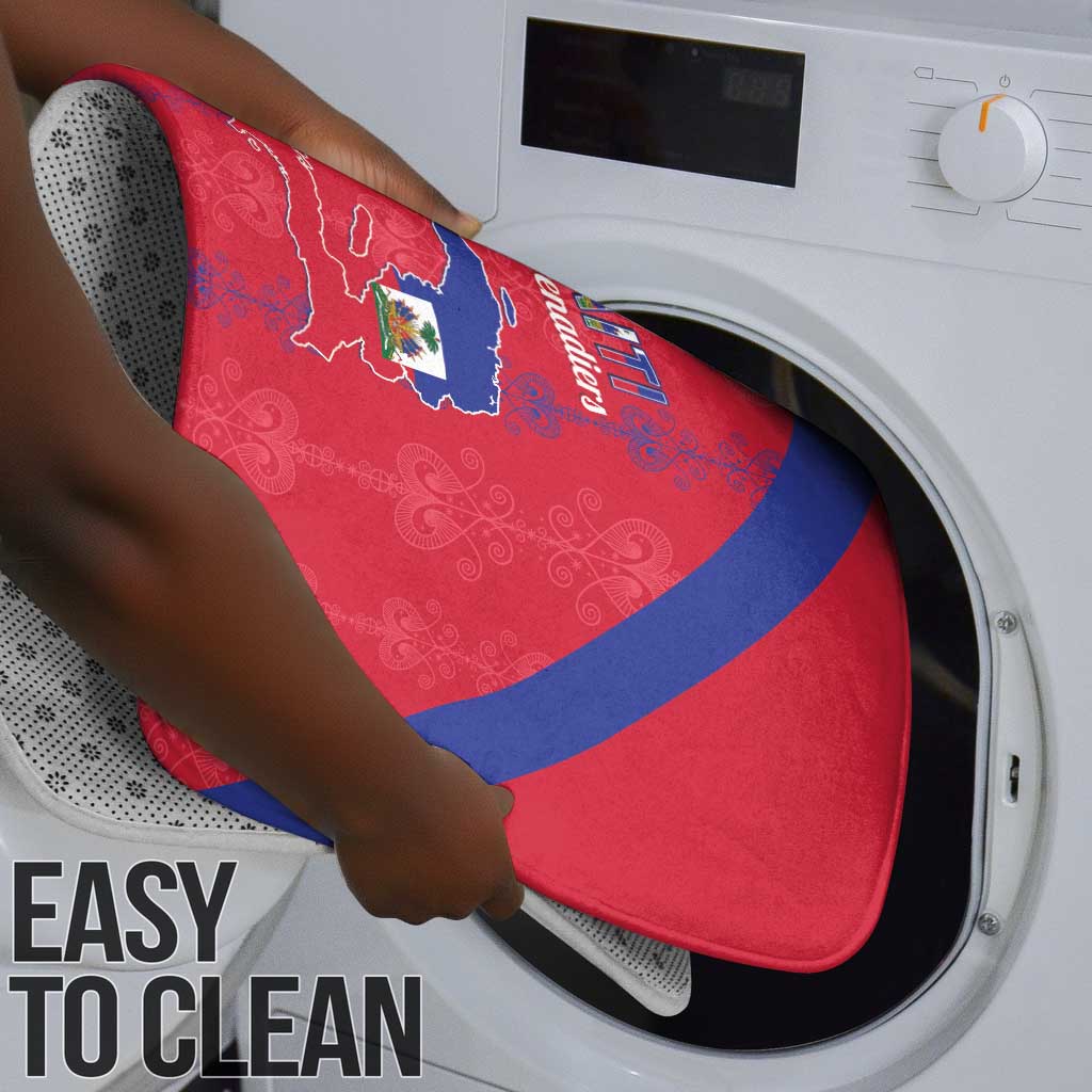 Haiti Football Bathroom Set Les Grenadiers Veve Vodou Red