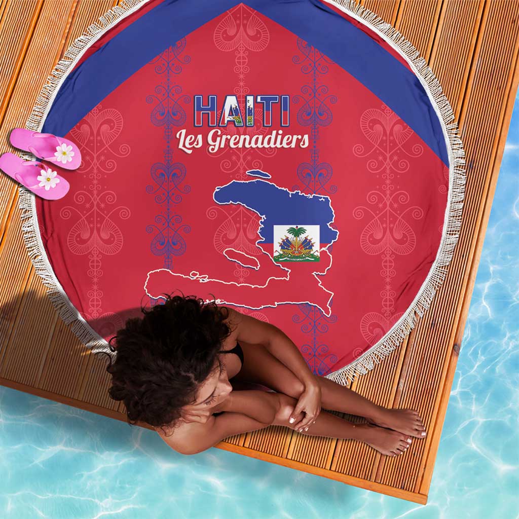 Haiti Football Beach Blanket Les Grenadiers Veve Vodou Red - African Pride