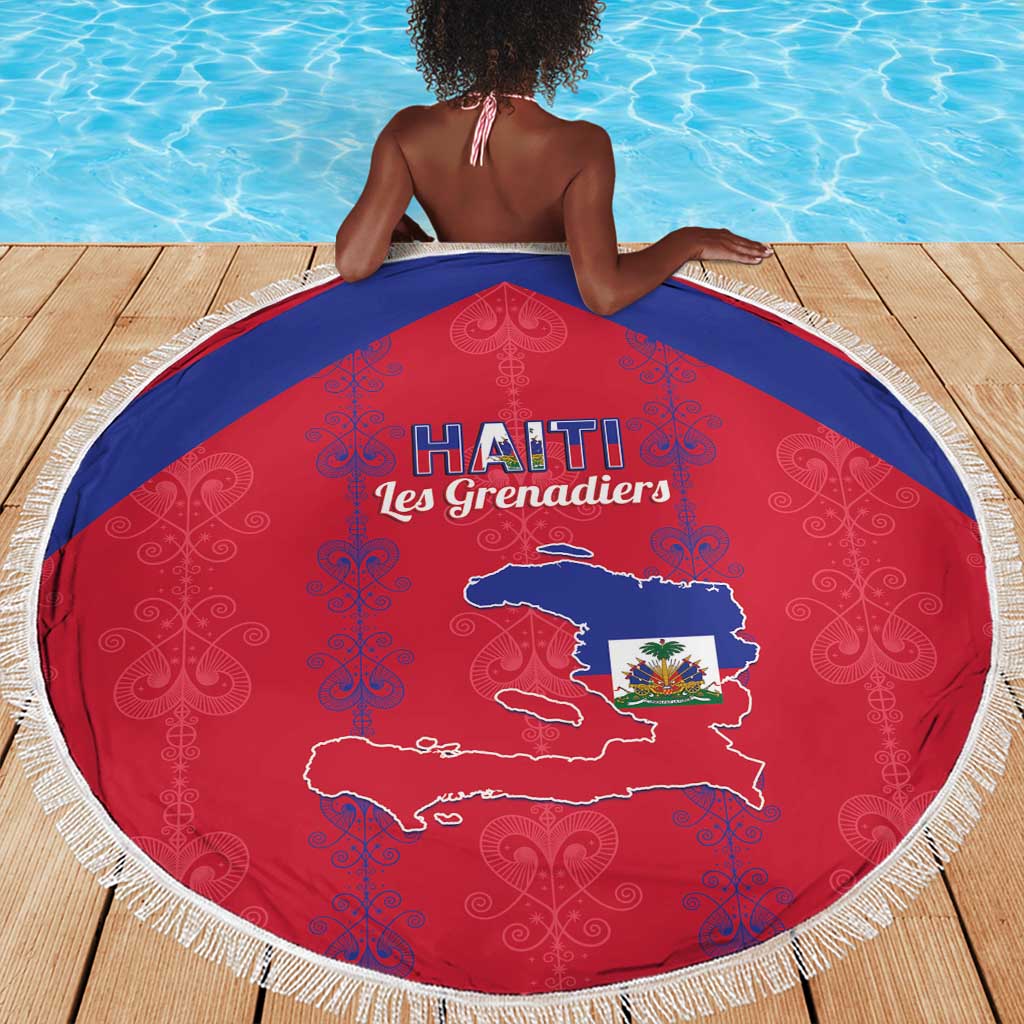 Haiti Football Beach Blanket Les Grenadiers Veve Vodou Red - African Pride