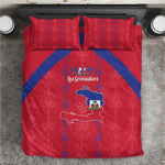 Haiti Football Bedding Set Les Grenadiers Veve Vodou Red - African Pride