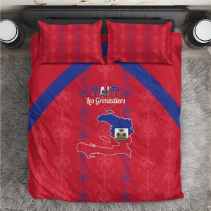 Haiti Football Bedding Set Les Grenadiers Veve Vodou Red - African Pride