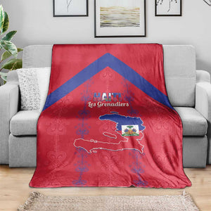 Haiti Football Blanket Les Grenadiers Veve Vodou Red - African Pride