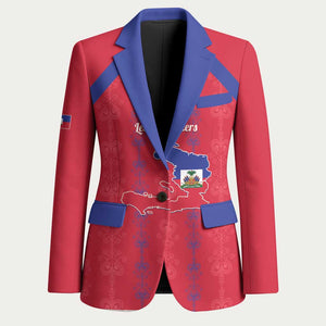 Custom Haiti Football Blazer Les Grenadiers Veve Vodou Red