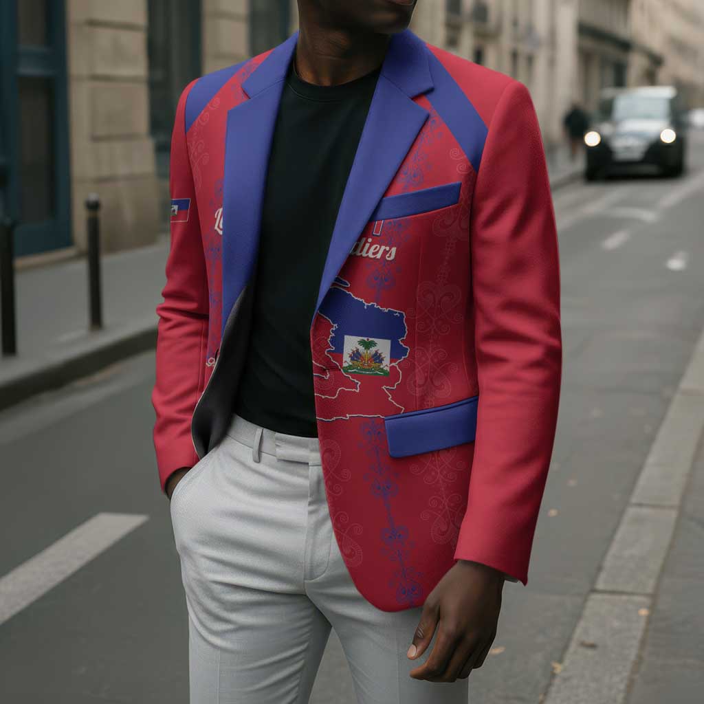 Custom Haiti Football Blazer Les Grenadiers Veve Vodou Red