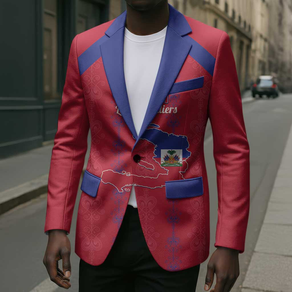 Custom Haiti Football Blazer Les Grenadiers Veve Vodou Red