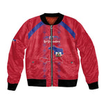Custom Haiti Football Bomber Jacket Les Grenadiers Veve Vodou Red - African Pride
