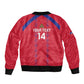 Custom Haiti Football Bomber Jacket Les Grenadiers Veve Vodou Red - African Pride