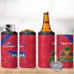 Custom Haiti Football 4 in 1 Can Cooler Tumbler Les Grenadiers Veve Vodou Red - African Pride